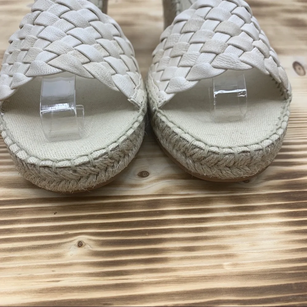 Splendid Woven Leather Espadrille Wedge 10M